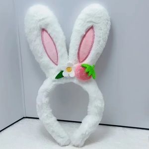 Easter Bunny Rabbit Headband Fuzzy White Plush Childs Womans Cute NEW Soft